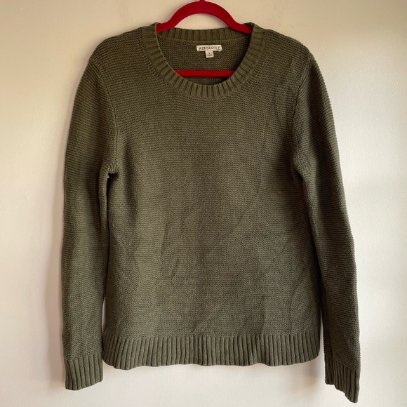 J. Crew Mercantile Olive Green Crew Neck Sweater Size S - Picture 5 of 5